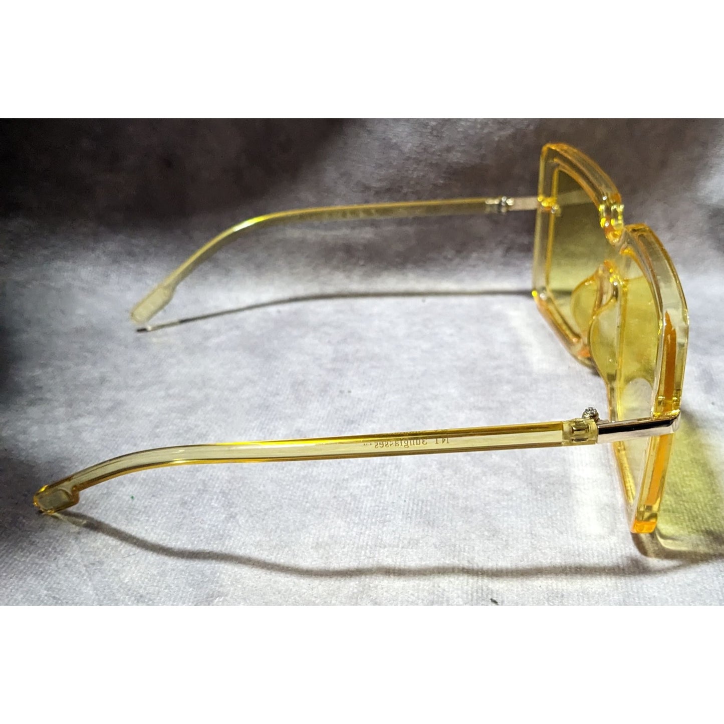 Oversized Retro Translucent Yellow Square NY Sunglasses