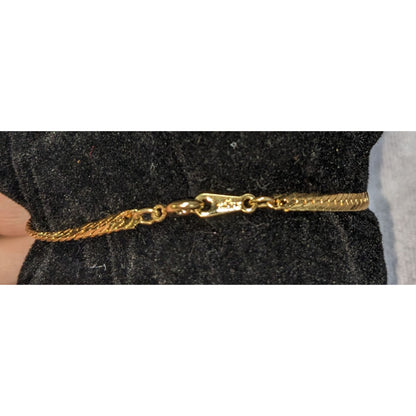 Glam Vintage Avon Gold Tone Rhinestone Infinity Twist Chain Bracelet