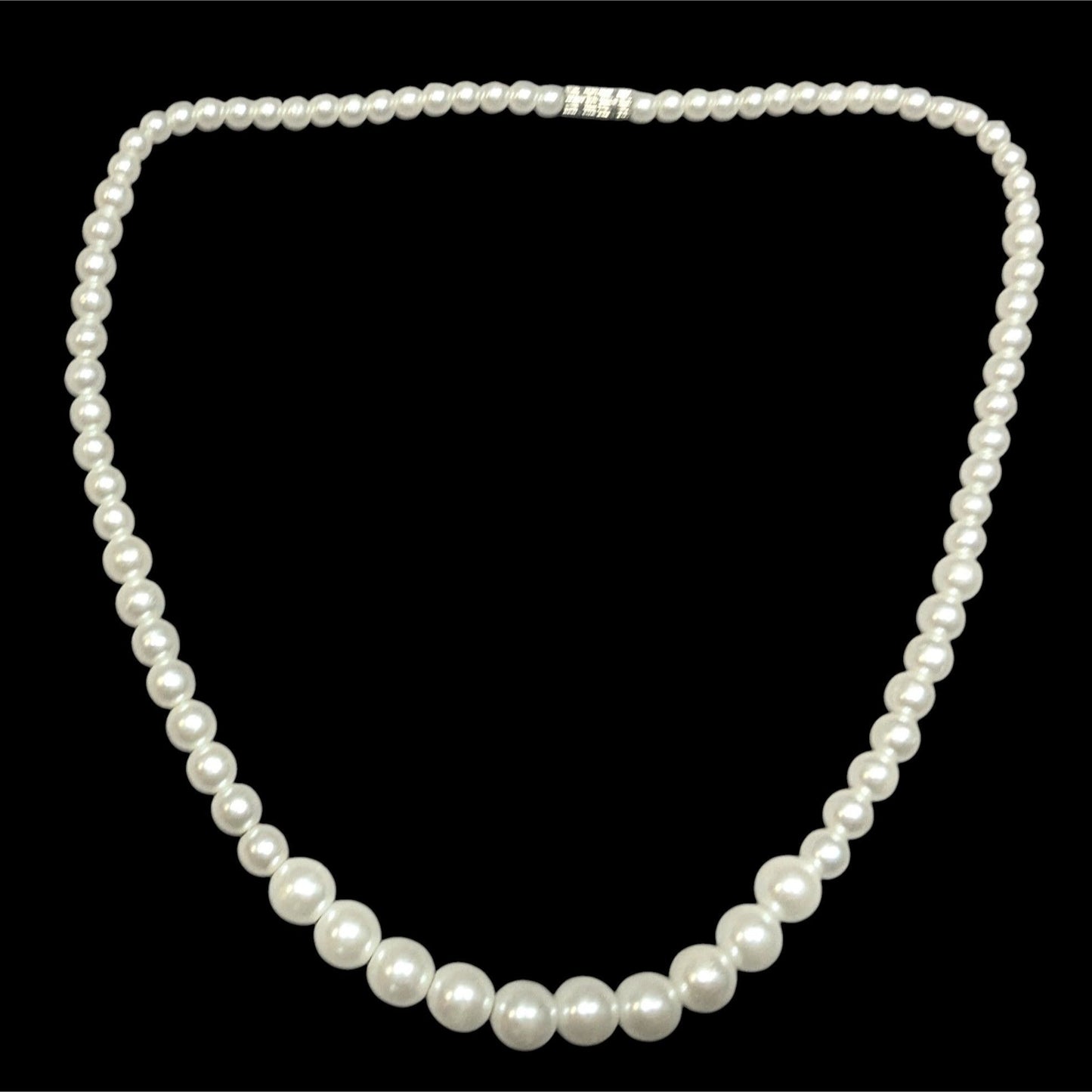 Elegant White Beaded Faux Pearl Necklace