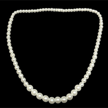 Elegant White Beaded Faux Pearl Necklace