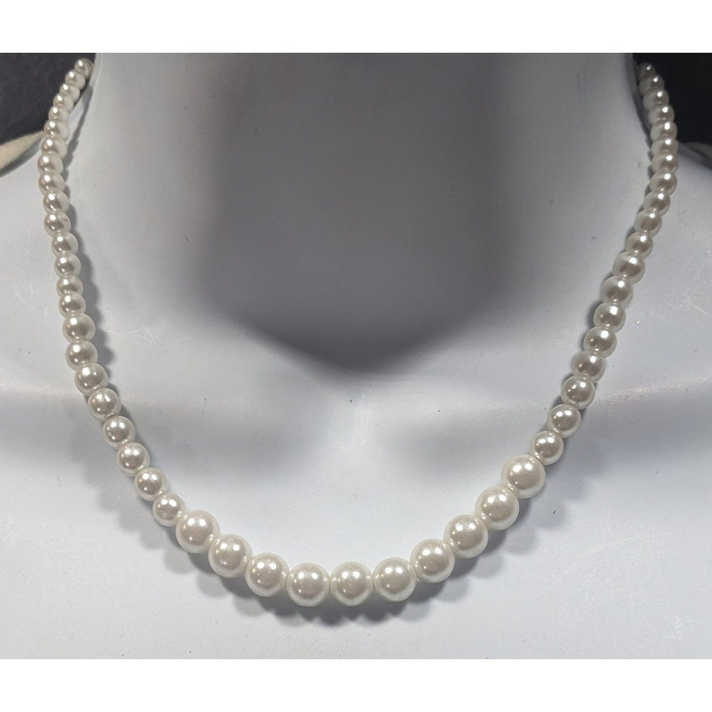 Elegant White Beaded Faux Pearl Necklace