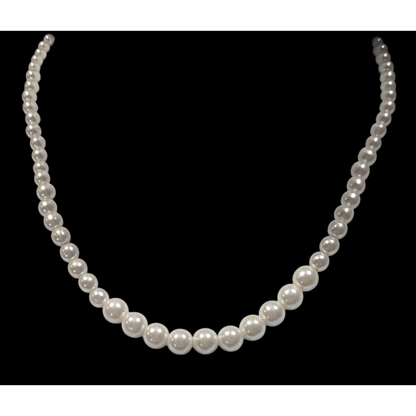 Elegant White Beaded Faux Pearl Necklace
