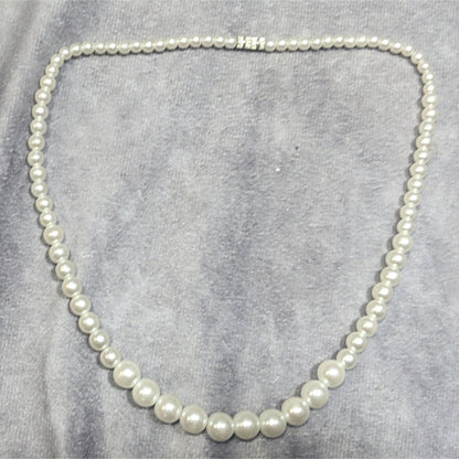 Elegant White Beaded Faux Pearl Necklace
