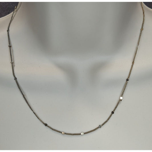 Mini Minimalist Gold Station Chain Necklace Dainty Disc Dot Layering Jewelry