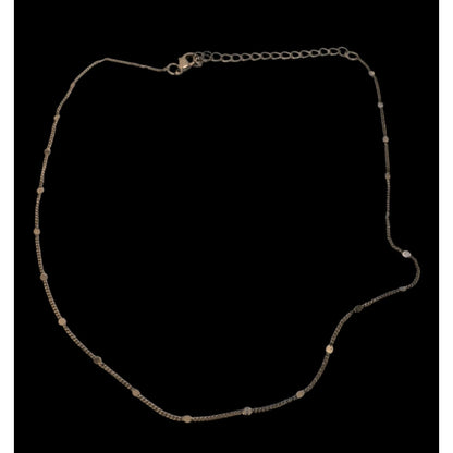 Mini Minimalist Gold Station Chain Necklace Dainty Disc Dot Layering Jewelry