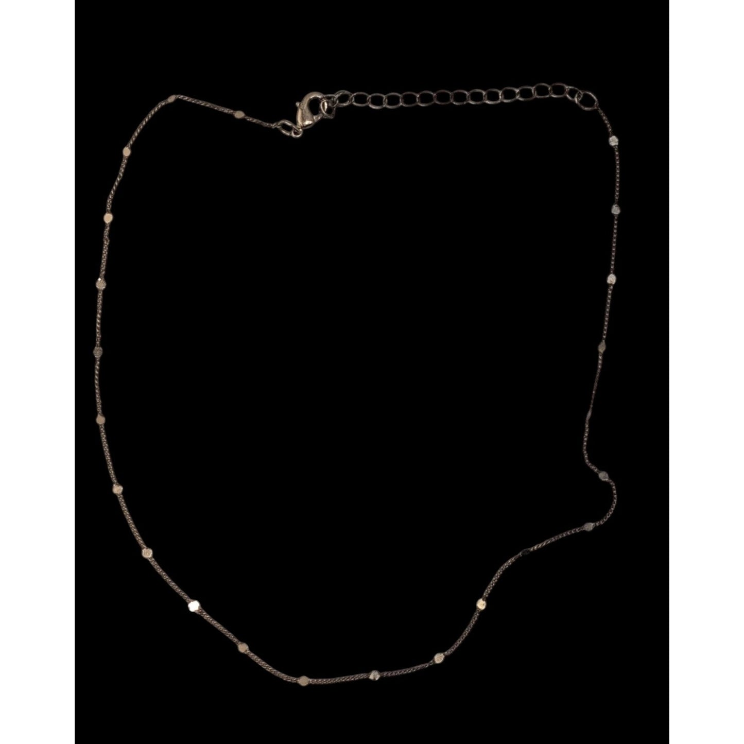 Mini Minimalist Gold Station Chain Necklace Dainty Disc Dot Layering Jewelry