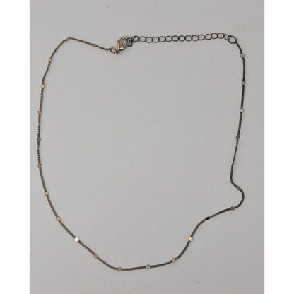 Mini Minimalist Gold Station Chain Necklace Dainty Disc Dot Layering Jewelry