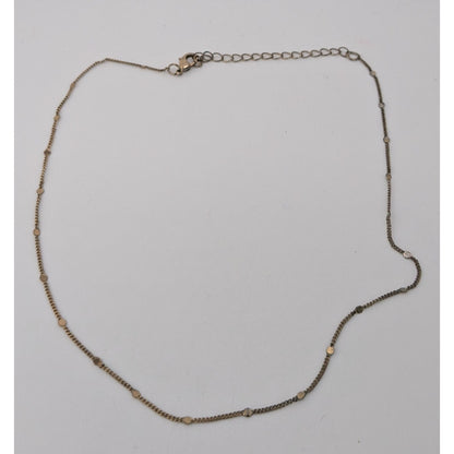 Mini Minimalist Gold Station Chain Necklace Dainty Disc Dot Layering Jewelry