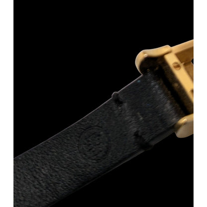 Tory Burch Gold Tone & Black Leather Fitbit Holder Wrap Bracelet