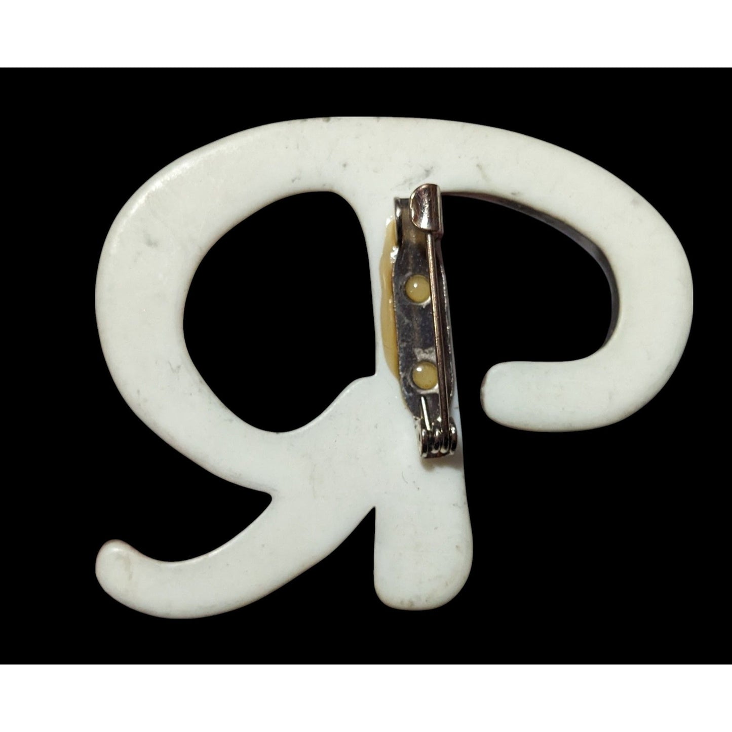 Vintage Silver Tone Stylized Letter R Brooch