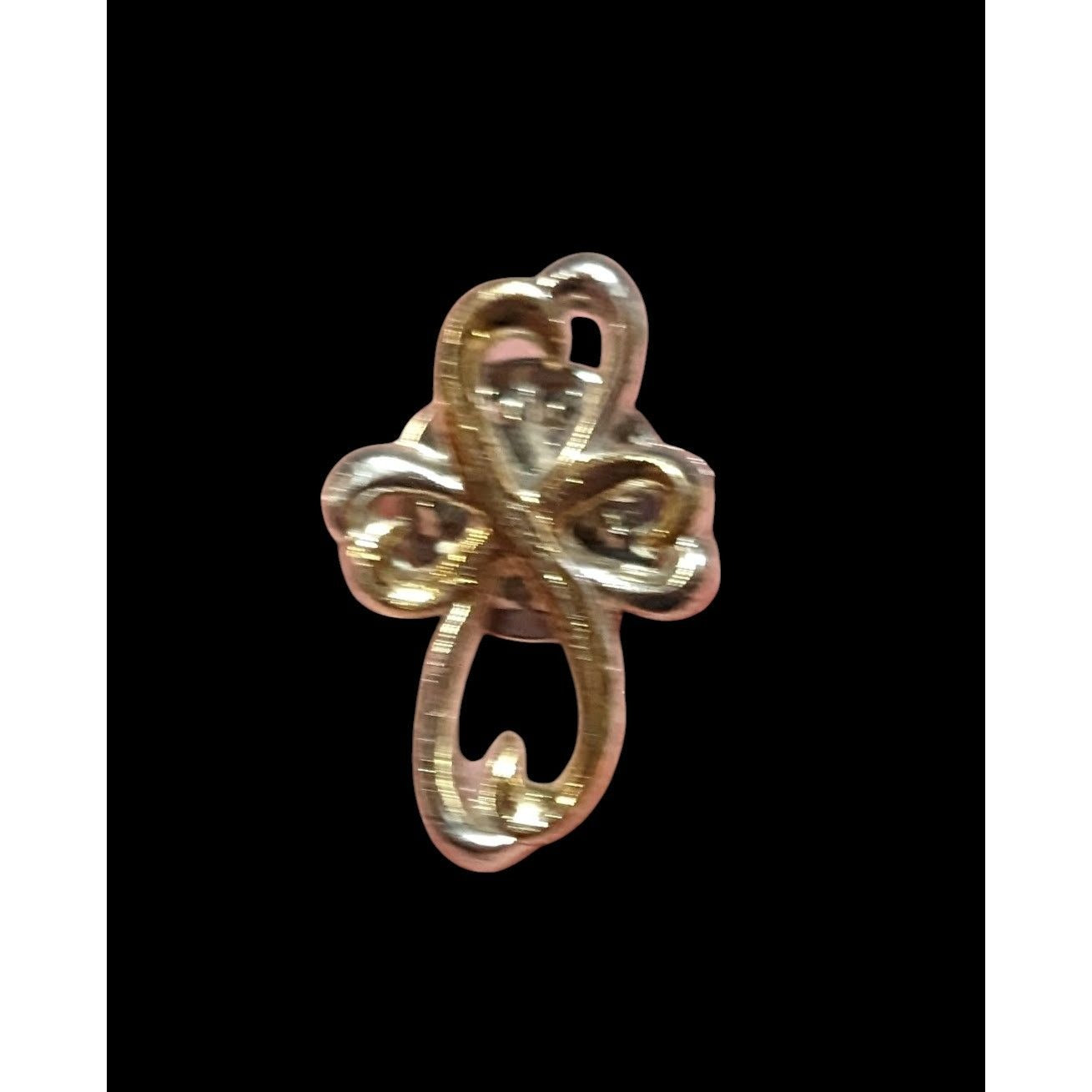 Vintage Shamrock Cross Two Tone Stylized Lapel Pin