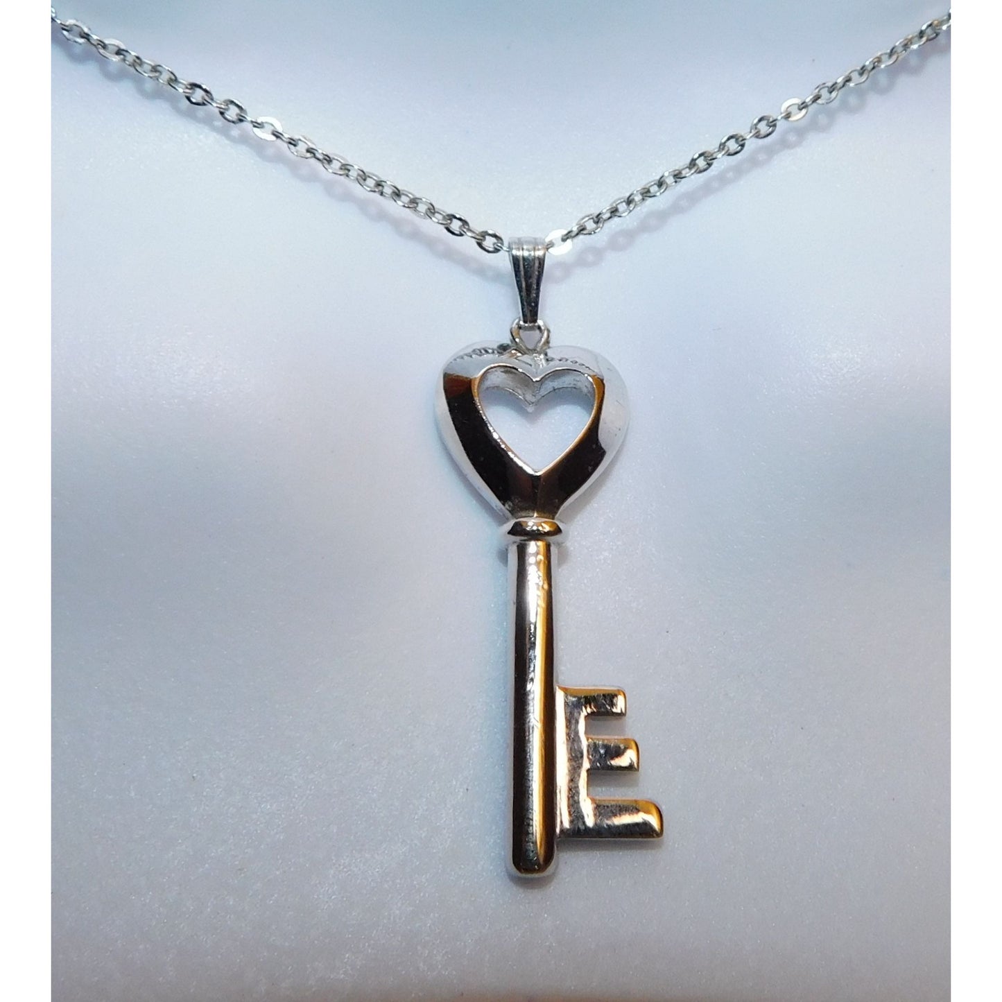 Accents By Hallmark Heart Key Silver tone Necklace