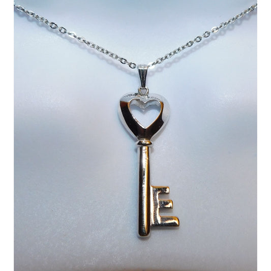 Accents By Hallmark Heart Key Silver tone Necklace