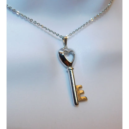 Accents By Hallmark Heart Key Silver tone Necklace
