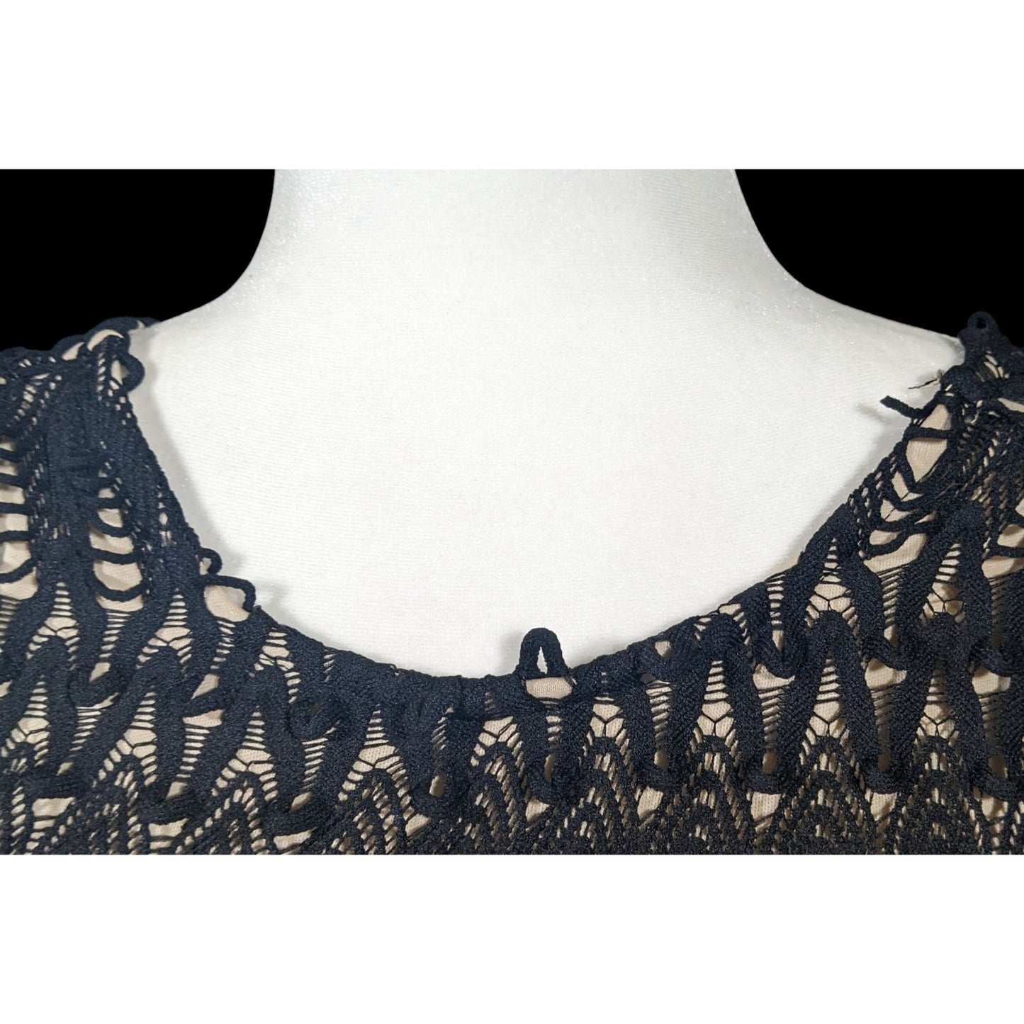 Chelsea Girl River Island Black And Cream Lace Overlay Dress Size 10