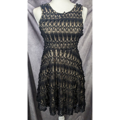 Chelsea Girl River Island Black And Cream Lace Overlay Dress Size 10