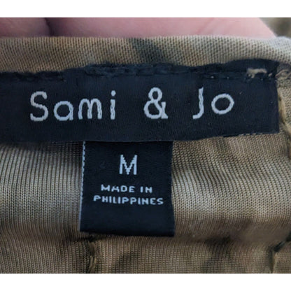 Sami & Jo Bohemian Tan Tie Dye Embroidered Sequin Tunic Size Medium