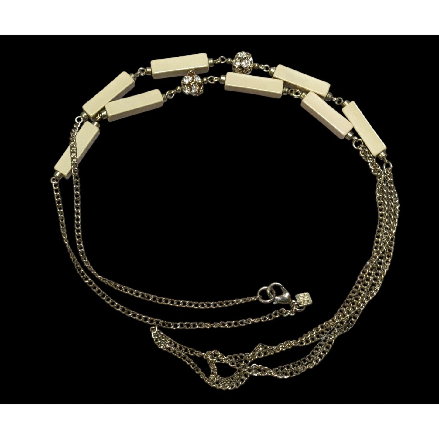 Preppy Beige Banana Republic Chain Station Necklace