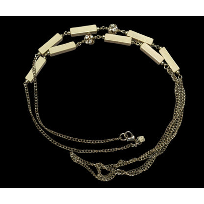 Preppy Beige Banana Republic Chain Station Necklace