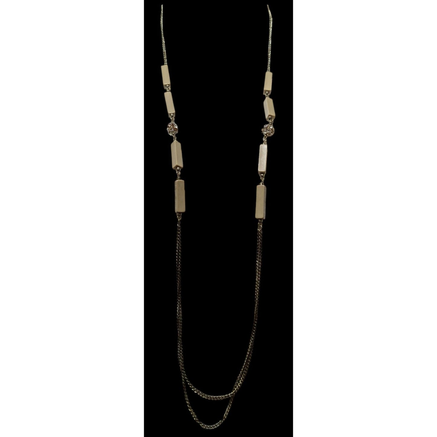 Preppy Beige Banana Republic Chain Station Necklace