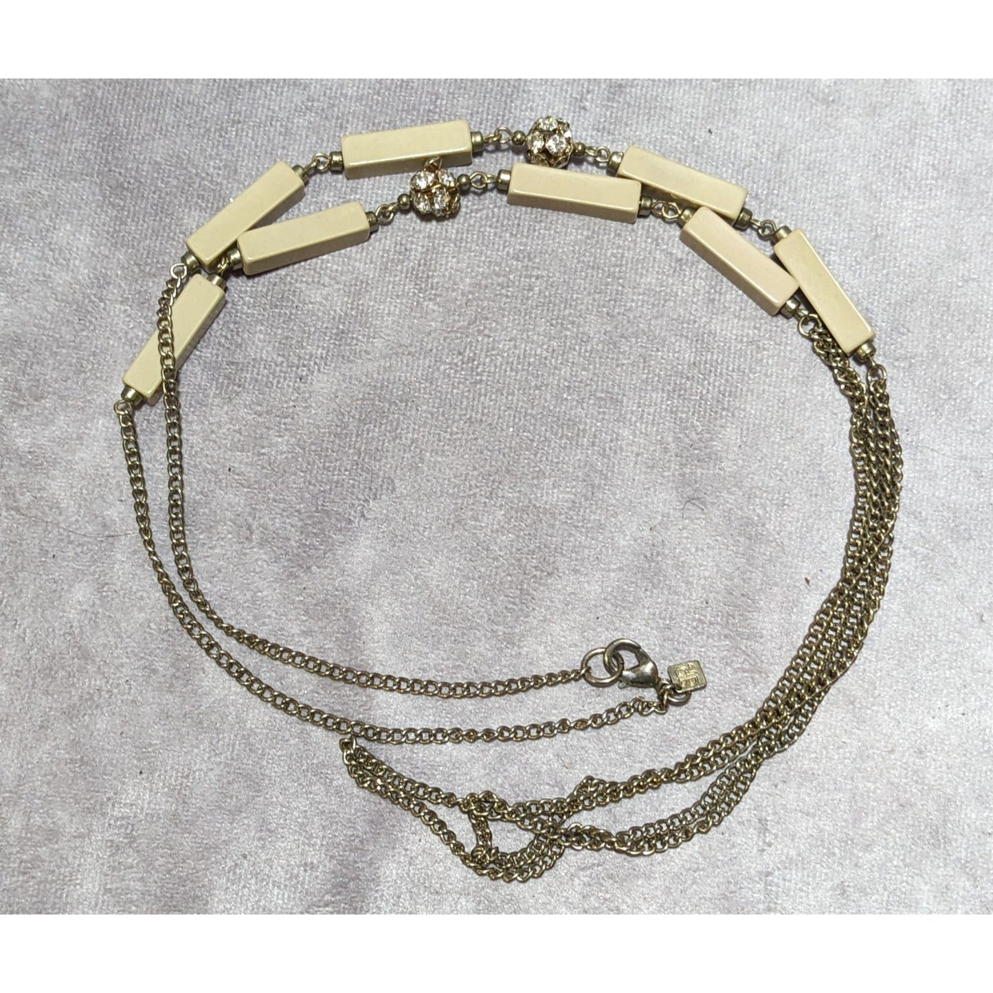 Preppy Beige Banana Republic Chain Station Necklace