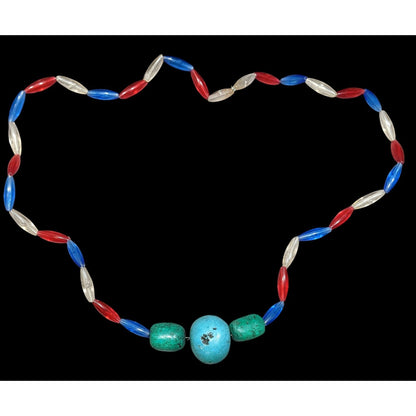 Handmade Retro Plastic And Stone Beaded Necklace