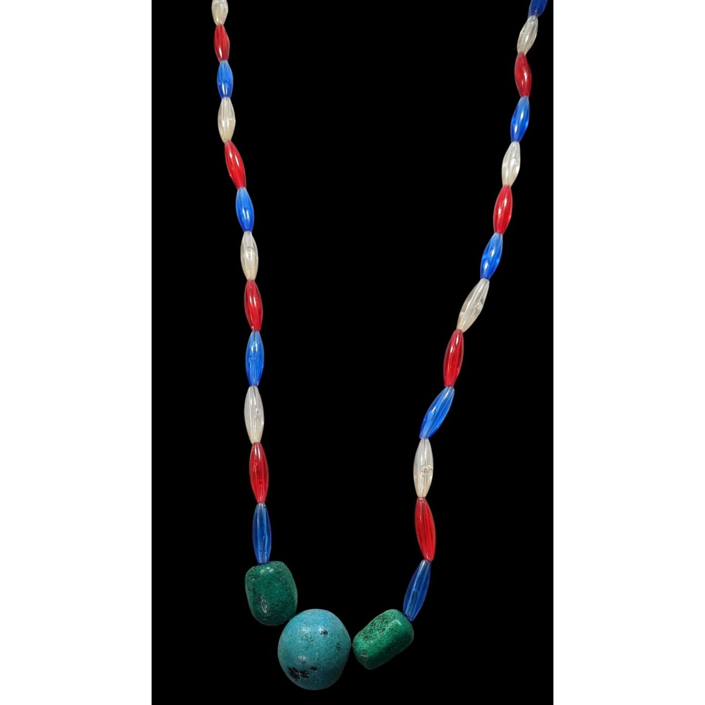 Handmade Retro Plastic And Stone Beaded Necklace