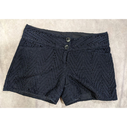 Casual Navy Eyelet Embroidered Shorts by Outback Red