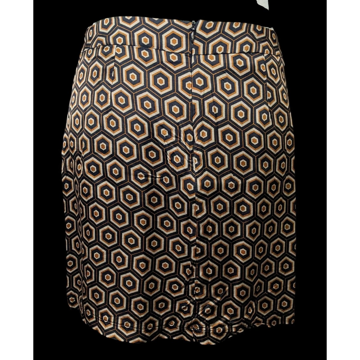 Ese0Ese Geometric Earth Tone Silky Brown Mini Skirt Size Medium
