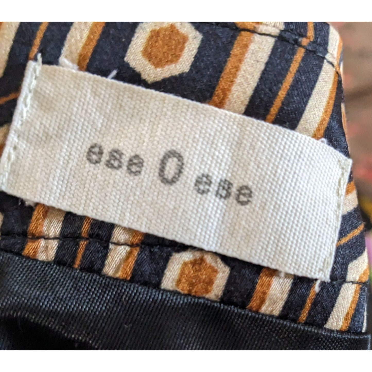 Ese0Ese Geometric Earth Tone Silky Brown Mini Skirt Size Medium