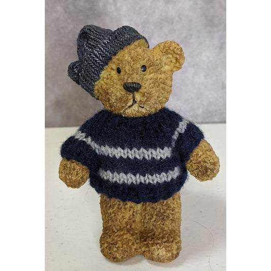 Decorative Bear Figurine In Knit Sweater & Hat By Ks Collection - 5.5 Inches Tall