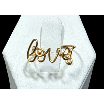 Handmade Love Wire Wrap Gold Tone Wire Ring