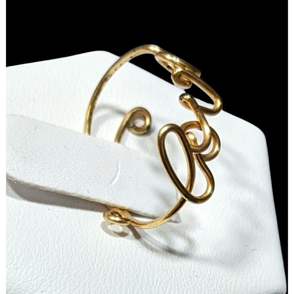 Handmade Love Wire Wrap Gold Tone Wire Ring