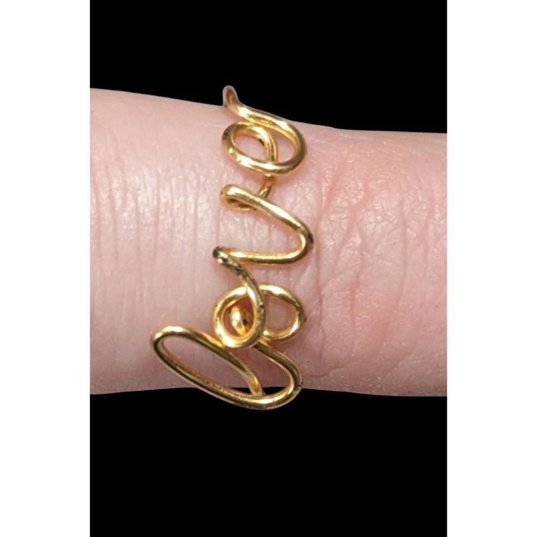 Handmade Love Wire Wrap Gold Tone Wire Ring