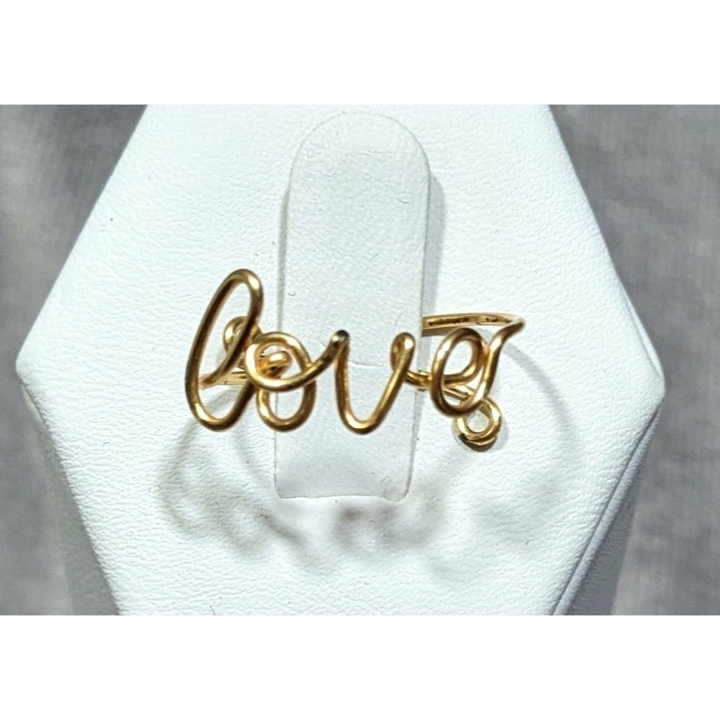 Handmade Love Wire Wrap Gold Tone Wire Ring