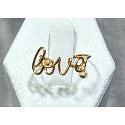 Handmade Love Wire Wrap Gold Tone Wire Ring