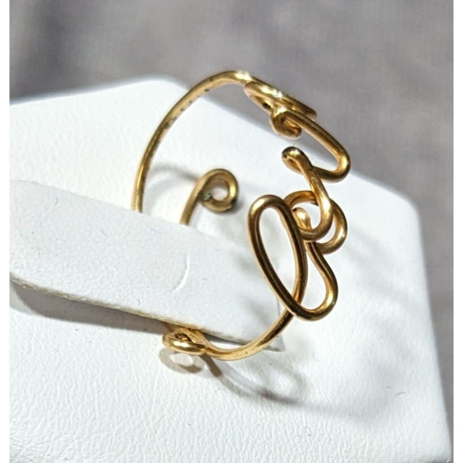 Handmade Love Wire Wrap Gold Tone Wire Ring