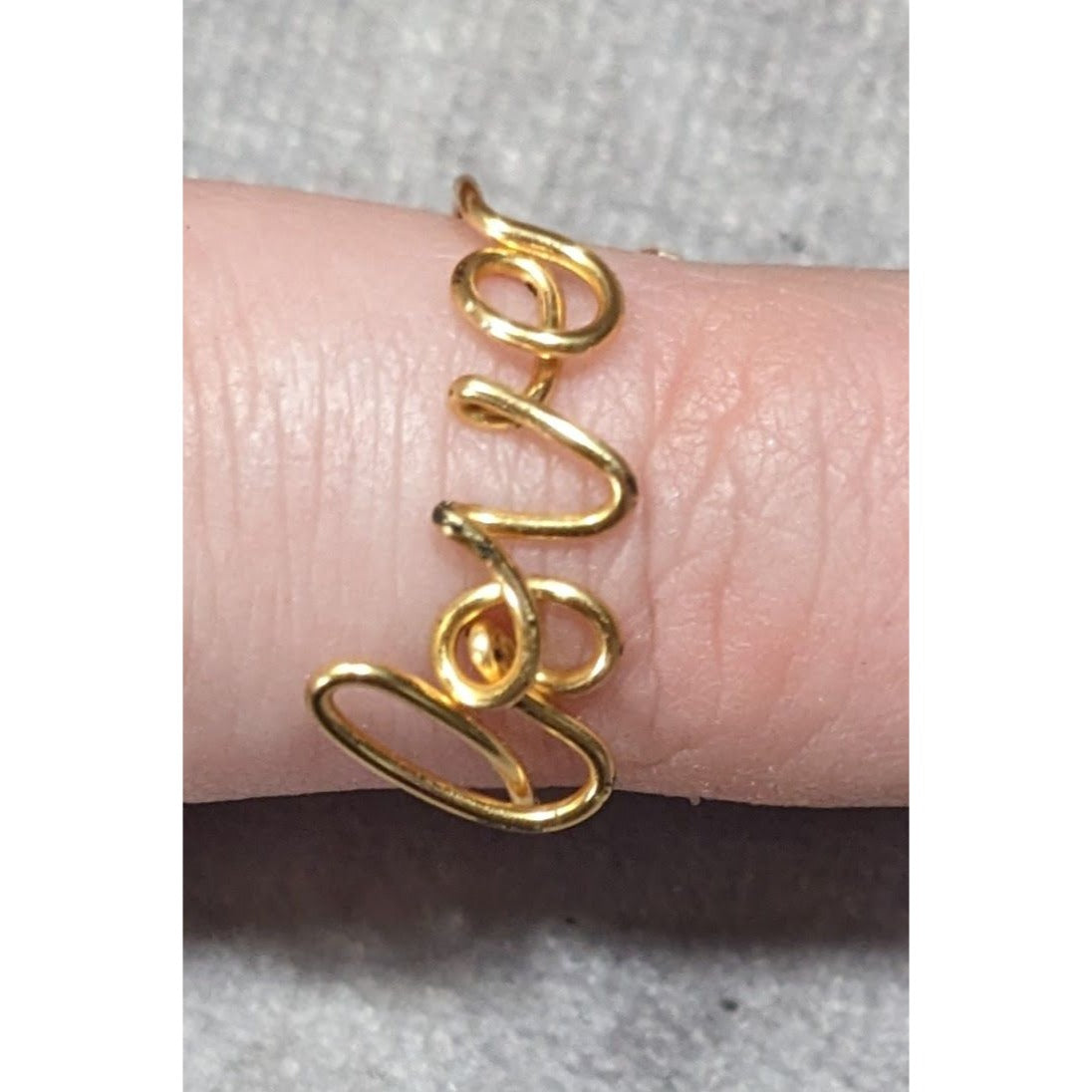 Handmade Love Wire Wrap Gold Tone Wire Ring