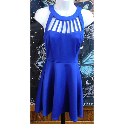 Trixxie Blue Cage Front Mini Dress Size 1