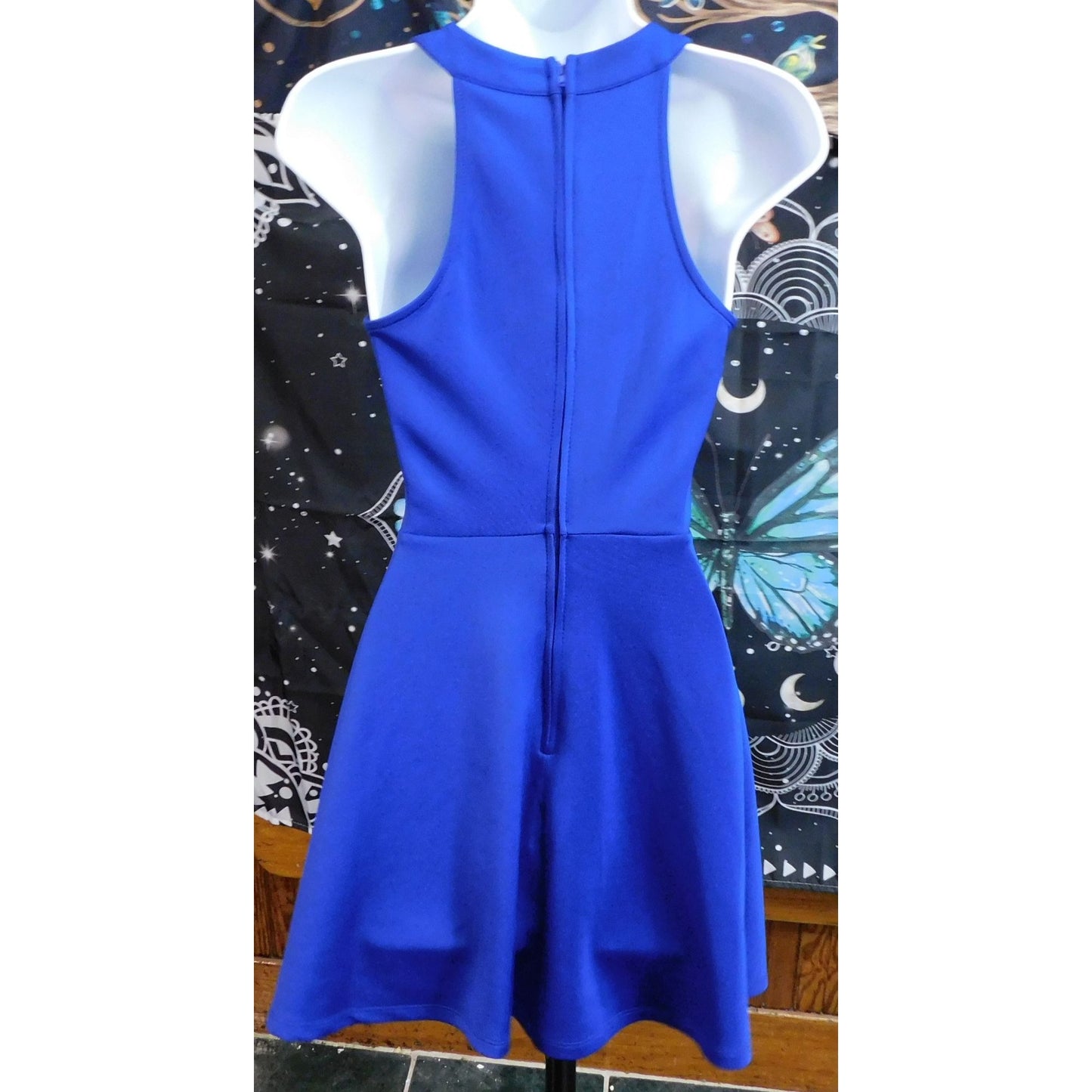 Trixxie Blue Cage Front Mini Dress Size 1