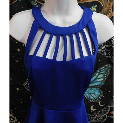 Trixxie Blue Cage Front Mini Dress Size 1