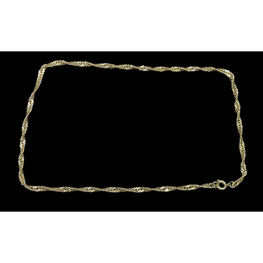 Classic Casual Twisted Gold Tone Chain Necklace