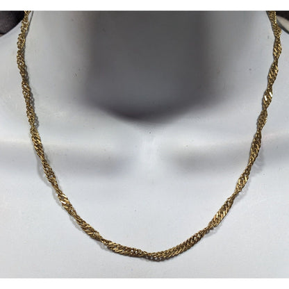 Classic Casual Twisted Gold Tone Chain Necklace