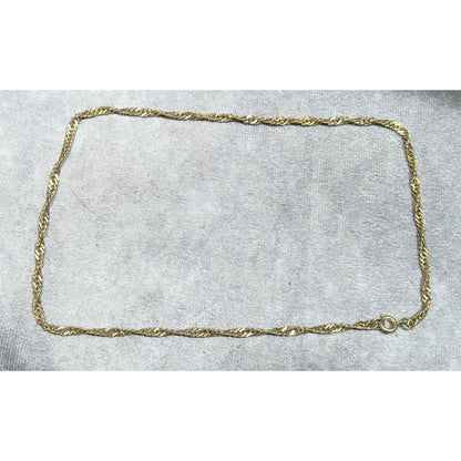 Classic Casual Twisted Gold Tone Chain Necklace