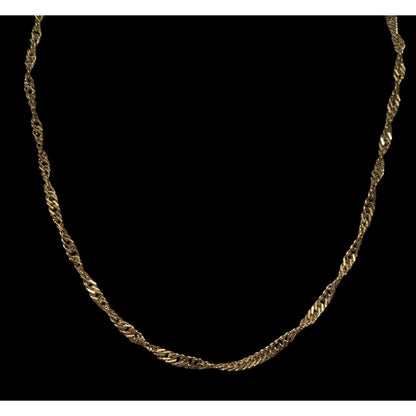 Classic Casual Twisted Gold Tone Chain Necklace