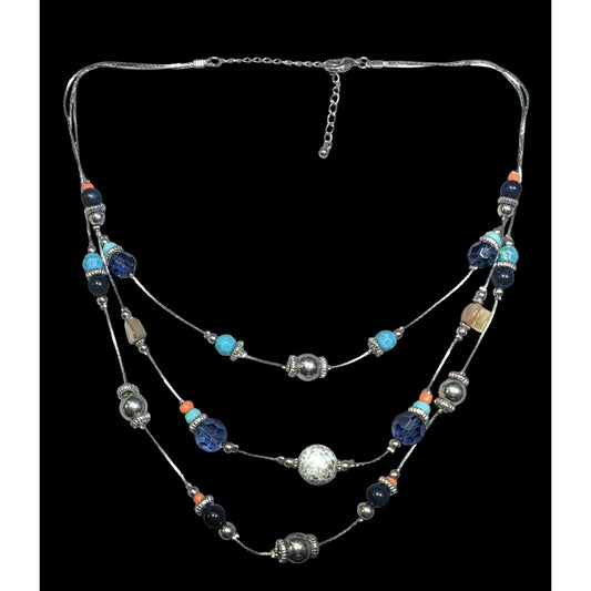 Southwestern Multilayer Beaded Station Necklace