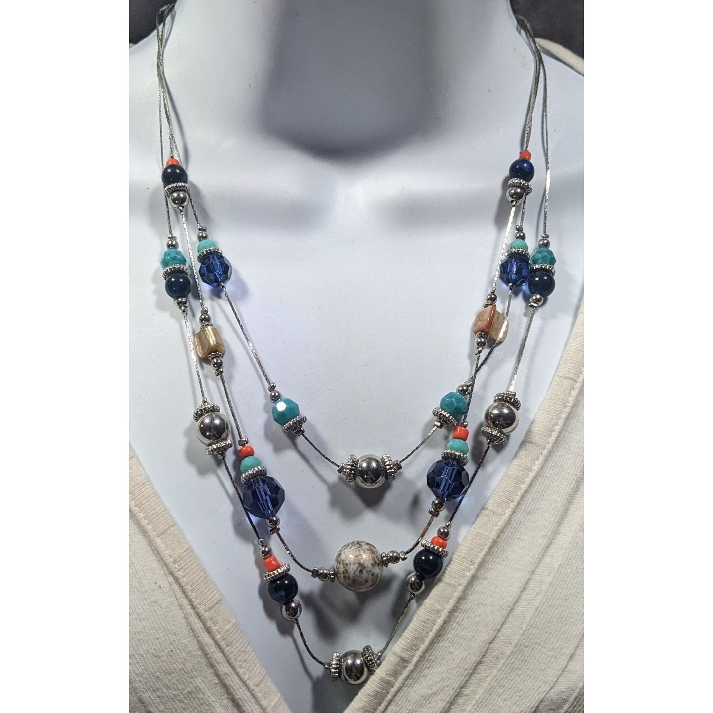 Southwestern Multilayer Beaded Station Necklace