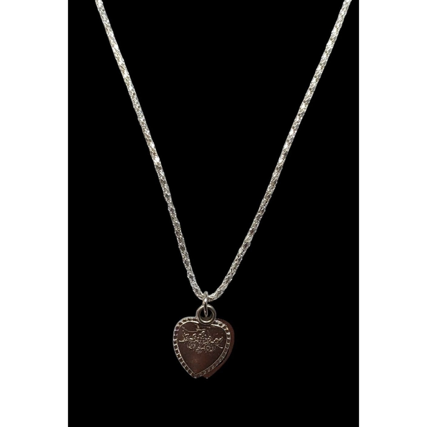 Vintage Religious Saint Anthony Pray For Me Heart Slide Locket Necklace