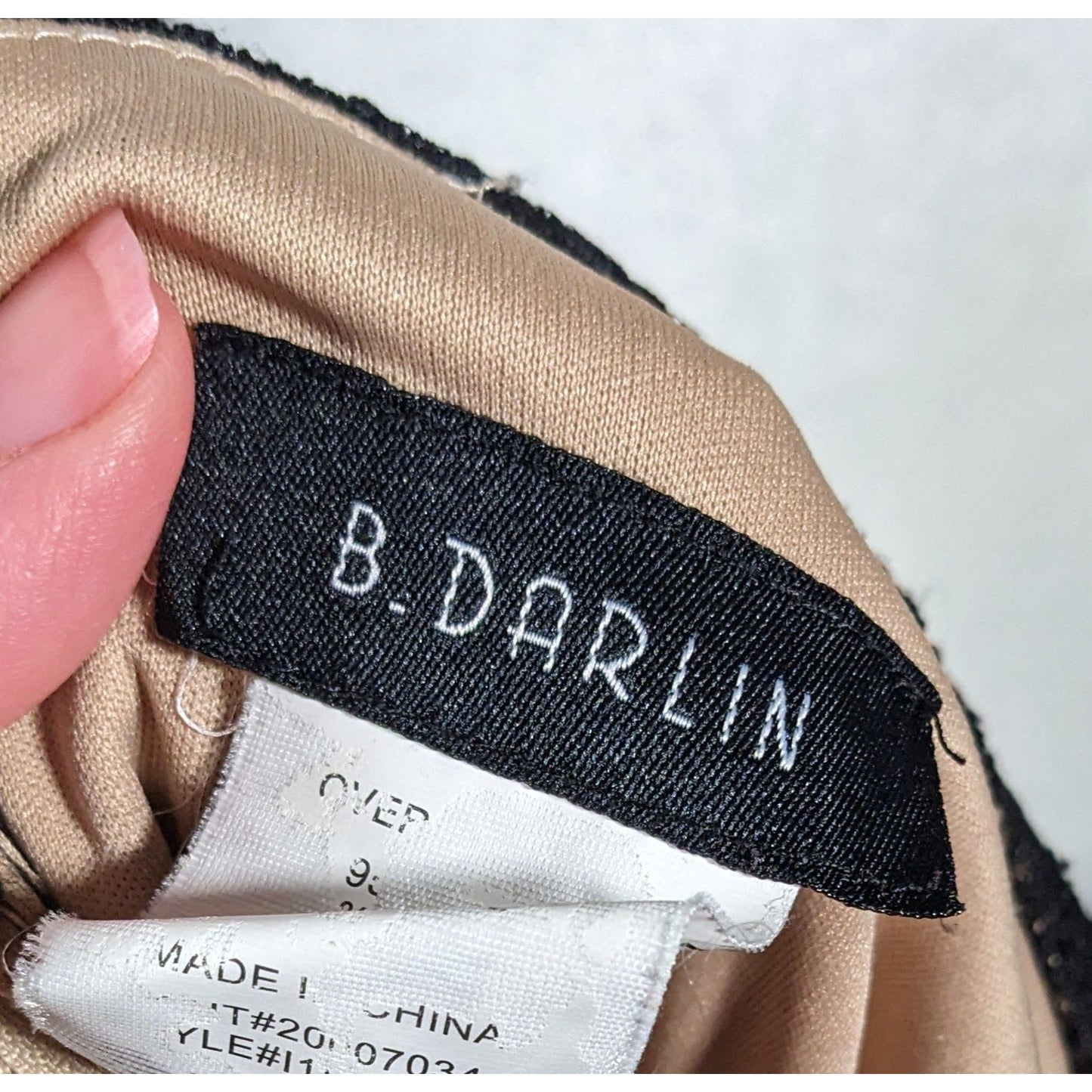 B Darlin Gothic Cream With Black Lace Overlay Knee Length Dress