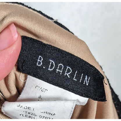 B Darlin Gothic Cream With Black Lace Overlay Knee Length Dress